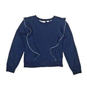 Max Studio Navy Blue Kids Sweatshirt with Ruffle Trim